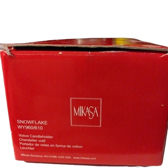 Mikasa Crystal Snowflake Votive Holder with Original Box - Picture 8 of 8